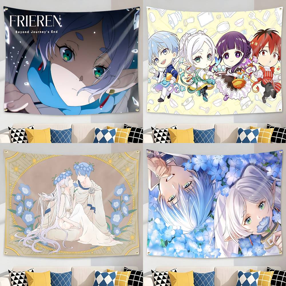 Frieren Anime Merchandise - علم/لافتة منسوجة رسمية من أنمي F-Frieren،