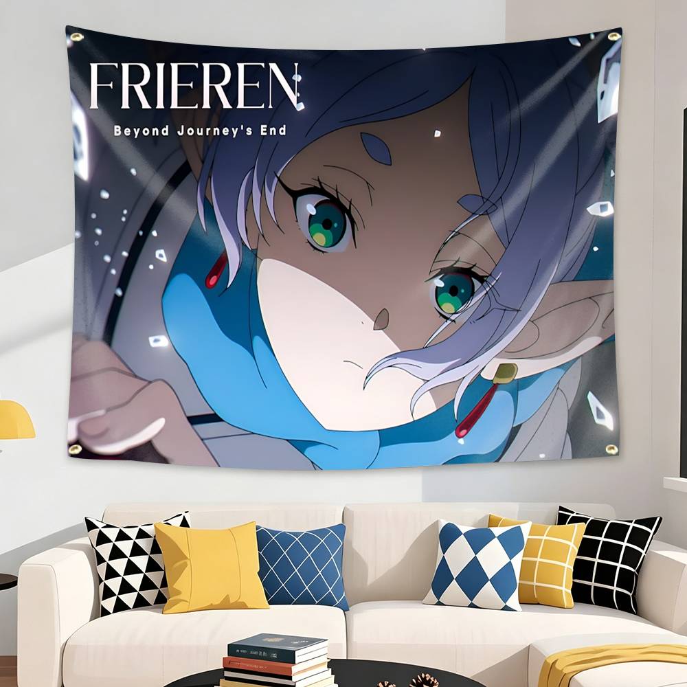 علم/لافتة منسوجة رسمية من أنمي - مراجعة Frieren Anime Merchandise وسعره