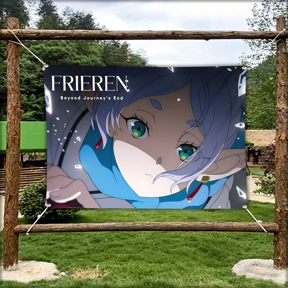 علم/لافتة منسوجة رسمية من أنمي - مراجعة Frieren Anime Merchandise وسعره