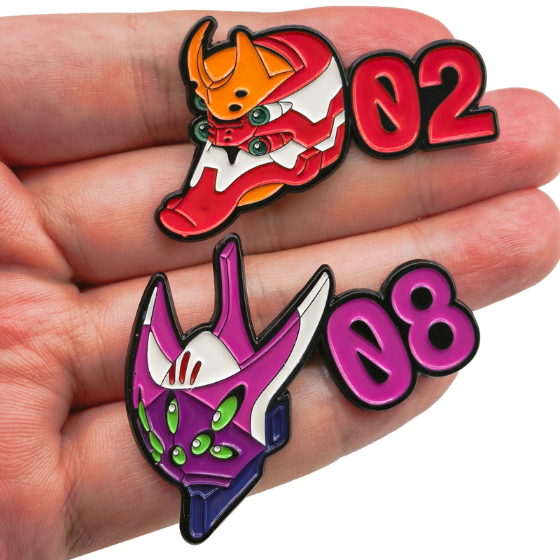 شارات معدنية بتصميم روبوت جيني - مراجعة Evangelion Anime Merchandise وسعره