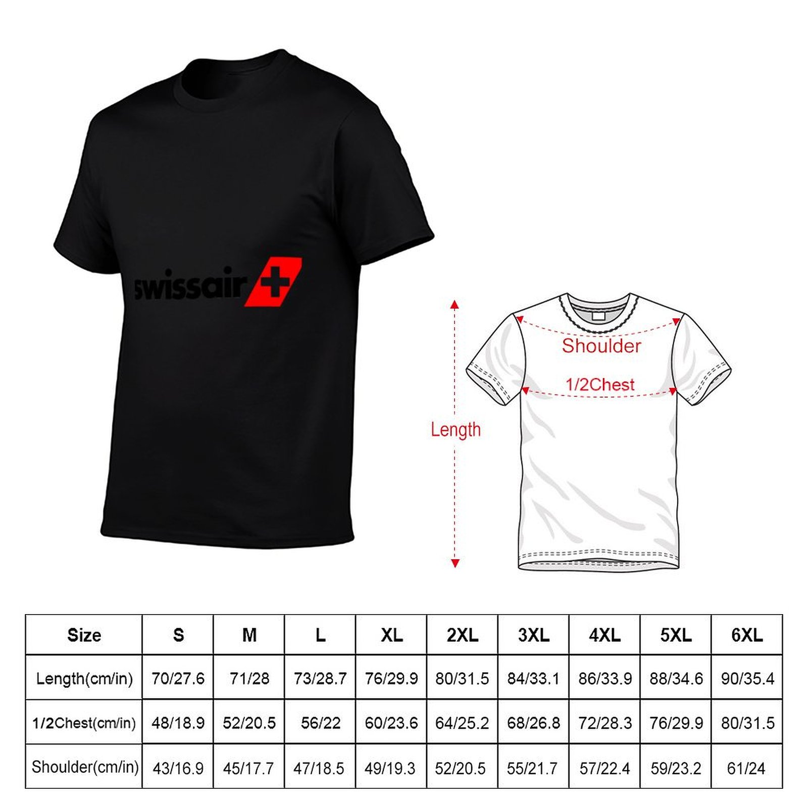 تي شيرت رجالي بشعار سويس إير،  - مراجعة Anime Merchandise Logo وسعره