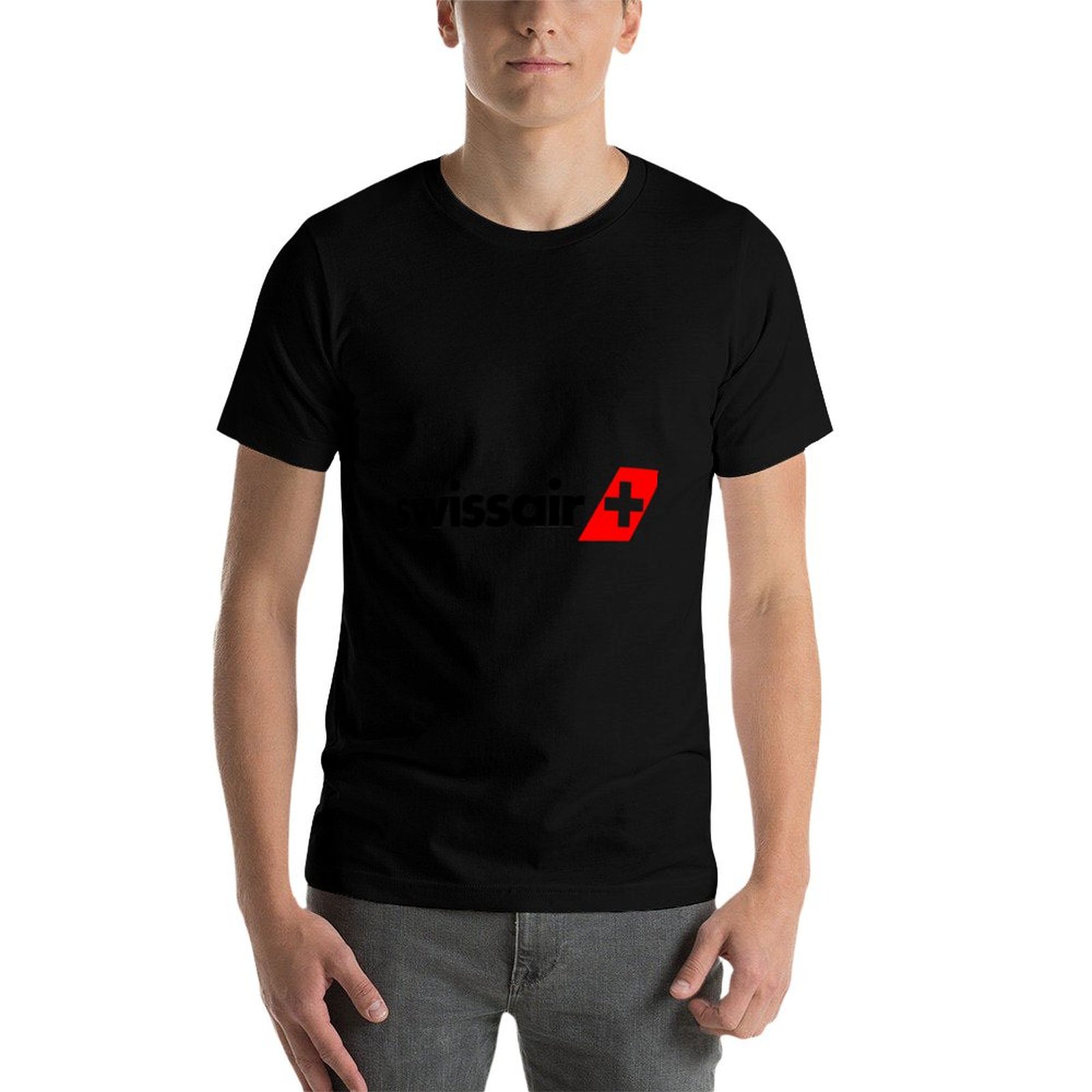 تي شيرت رجالي بشعار سويس إير،  - مراجعة Anime Merchandise Logo وسعره